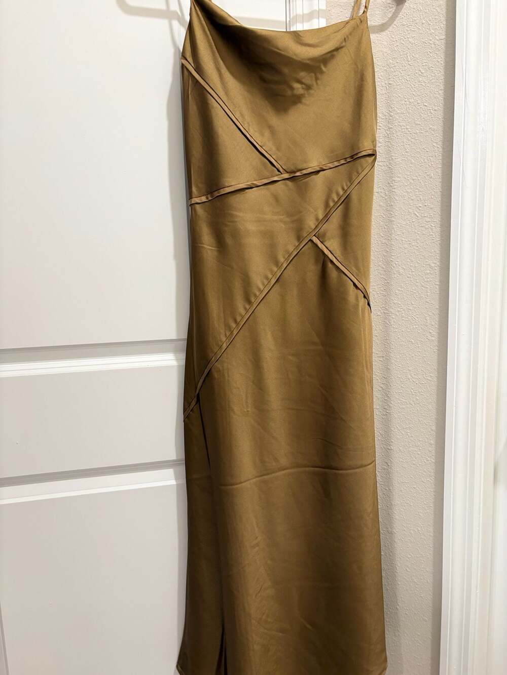 Sincerely Jules Dark Gold Satin Slip Dress Size M